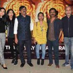 Amrita Rao, Purvashi Raut, Sanjay Raut, Vidhita Raut, Nawazuddin Siddiqui and Nikhil Sane at a special screening